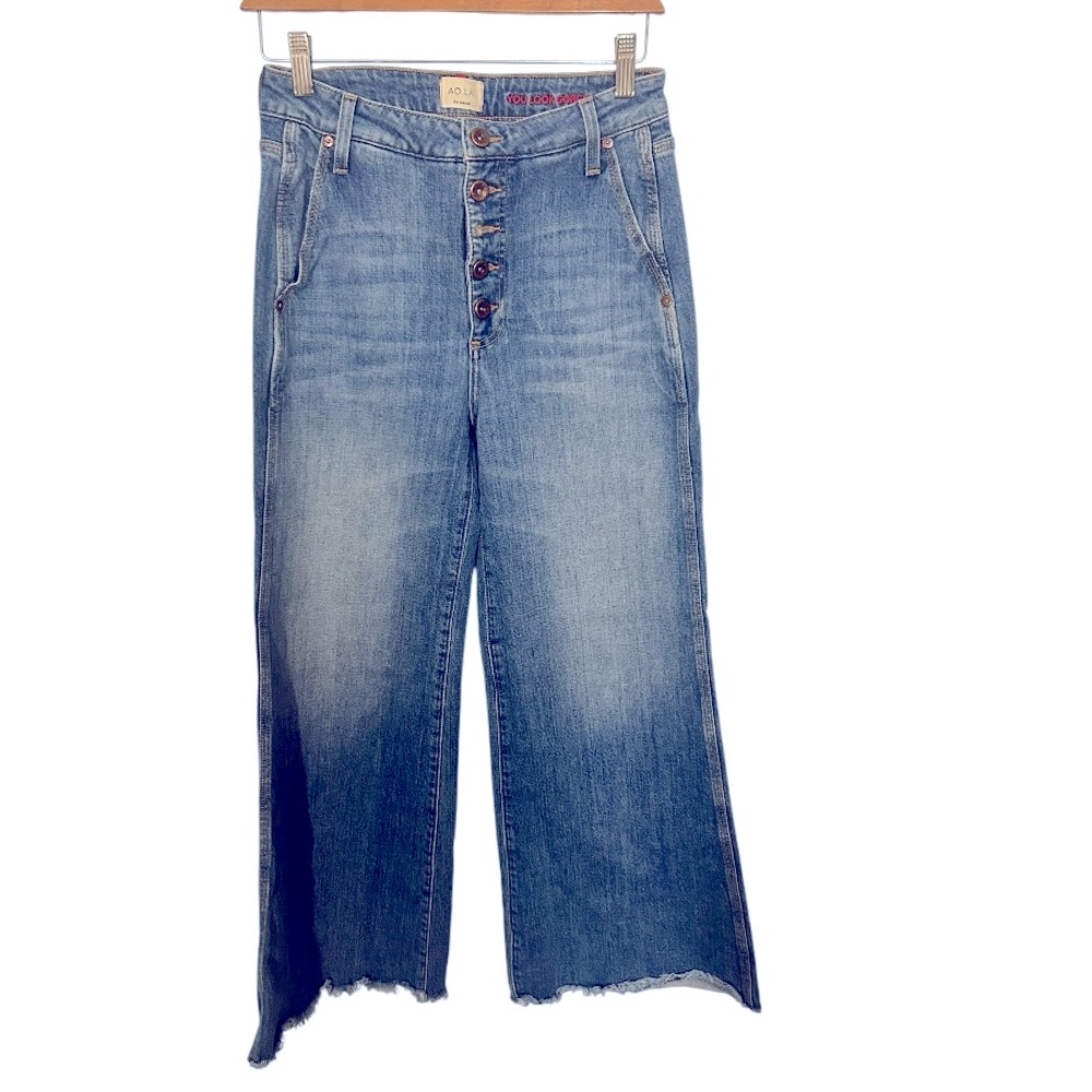 Alice & Olivia Women's Blue Wide-Leg bell bottom jeans size 27